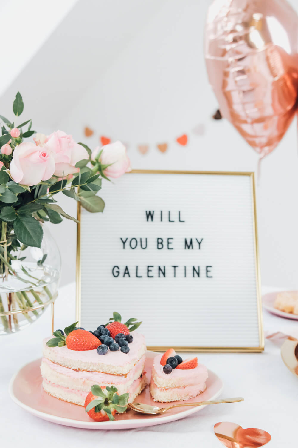 Galentines Day, Valentinstag, Brautparty, Naked Cake, Letterboard